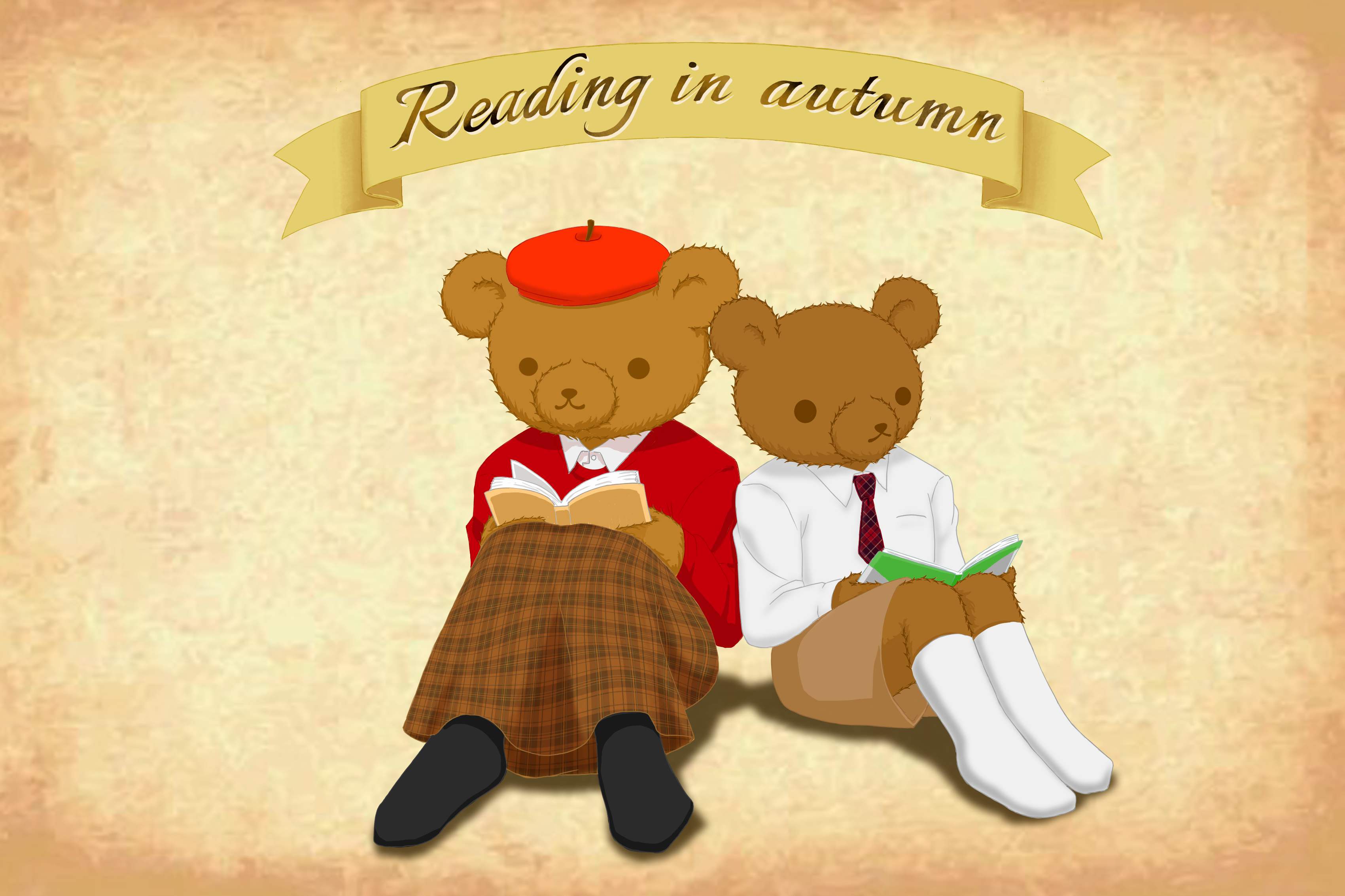 クマ　読書の秋